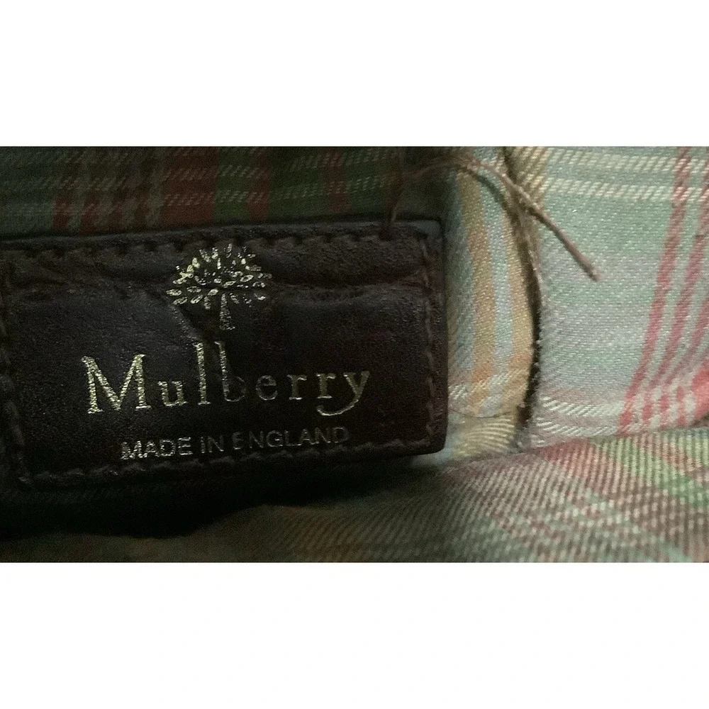 Rare Mulberry 2Way Shoulder Bag Handbag Bucket Leather Croco Embossed